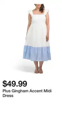 TJ Maxx Plus Gingham Accent Midi Dress offer