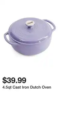TJ Maxx 4.5qt Cast Iron Dutch Oven offer