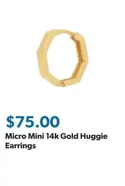 Sam's Club Micro Mini 14k Gold Huggie Earrings offer