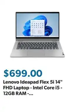 Sam's Club Lenovo Ideapad Flex 5i 14 FHD Laptop - Intel Core i5 - 12GB RAM - 512GB SSD - Windows 11 offer