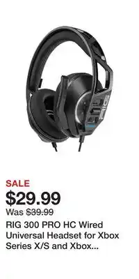 Game Stop RIG 300 PRO HC Wired Universal Headset for Xbox Series X/S and Xbox One, PlayStation 4/5, and PC offer