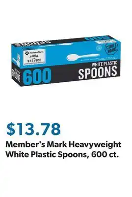 Sam's Club Member's Mark Heavyweight White Plastic Spoons, 600 ct offer