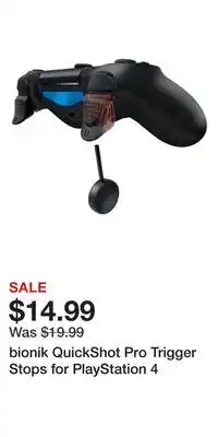 Game Stop bionik QuickShot Pro Trigger Stops for PlayStation 4 offer