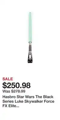 Game Stop Hasbro Star Wars The Black Series Luke Skywalker Force FX Elite Lightsaber offer