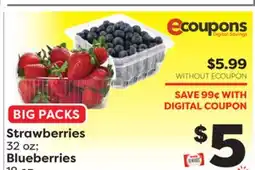 Weis Markets Strawberries 32 oz Blueberries 18 oz offer