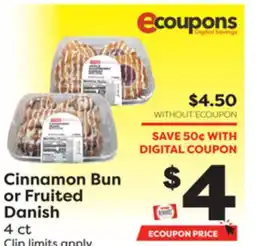 Weis Markets Cinnamon Bun or Fruited Danish offer