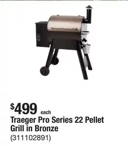 The Home Depot Traeger Pro Series 22 Pellet Grill in Bronze offer