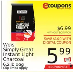 Weis Markets Weis Simply Great Instant Light Charcoal offer