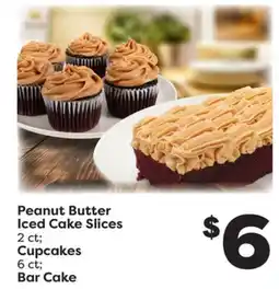 Weis Markets Peanut Butter Iced Cake Slices 2 ct Cupcakes 6 ct Bar Cake offer