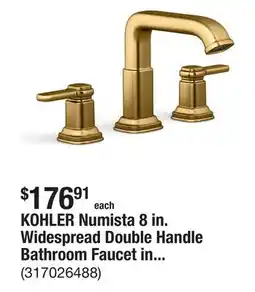 The Home Depot KOHLER Numista 8 in. Widespread Double Handle Bathroom Faucet in Vibrant Brushed Moderne Brass offer