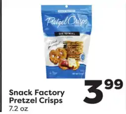 Weis Markets Snack Factory Pretzel Crisps offer