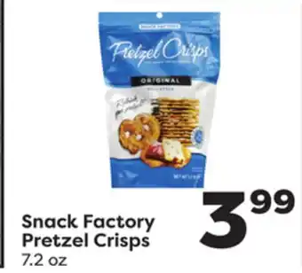 Weis Markets Snack Factory Pretzel Crisps offer