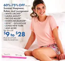 Boscov's Summer Sleepwear, Robes, and Loungewear offer