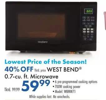 Boscov's WEST BEND 0.7-cu. ft. Microwave offer