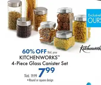 Boscov's KITCHENWORKS 4-Piece Glass Canister Set offer