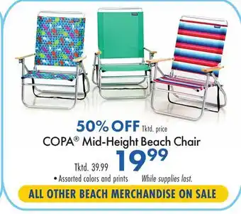 Boscov's COPA Mid-Height Beach Chair offer