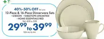 Boscov's 12-Piece & 16-Piece Dinnerware Sets offer