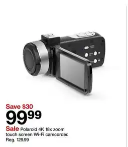 Target Polaroid 4K 18x zoom touch screen Wi-Fi camcorder offer