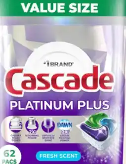 Target Cascade Platinum Plus ActionPacs 62-ct. dishwasher detergent pacs offer
