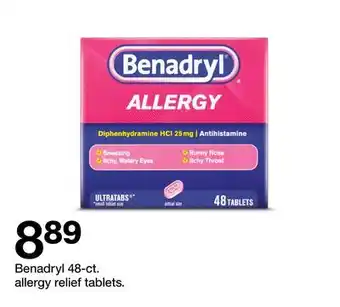 Target Benadryl allergy relief tablets offer