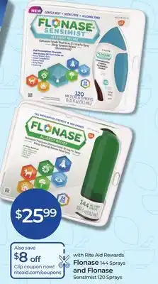 Flonase 144 Sprays and Flonase Sensimist 120 Sprays