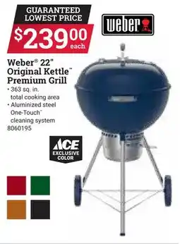 Ace Hardware Weber 22 Original Kettle Premium Grill offer