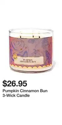 Bath & Body Works Pumpkin Cinnamon Bun 3-Wick Candle offer