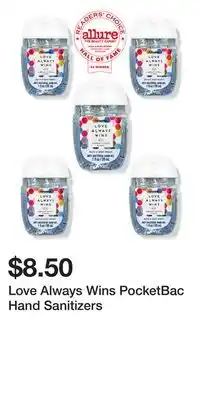 Bath & Body Works Love Always Wins PocketBac Hand Sanitizers offer