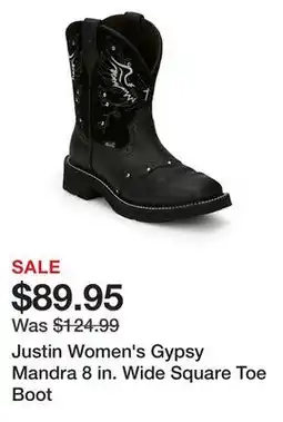 Tractor Supply Company Justin Women's Gypsy Mandra 8 in. Wide Square Toe Boot offer