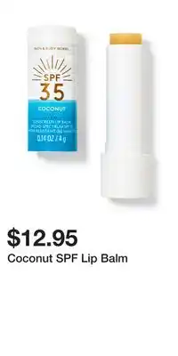 Bath & Body Works Coconut SPF Lip Balm offer