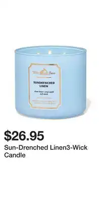 Bath & Body Works Sun-Drenched Linen3-Wick Candle offer