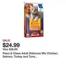 Tractor Supply Company Paws & Claws Adult Delicious Mix Chicken, Salmon, Turkey and Tuna Formula Dry Cat Food offer