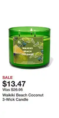 Bath & Body Works Waikiki Beach Coconut 3-Wick Candle offer