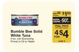 Fairway Store Market Bumble Bee Solid White Tuna offer