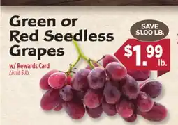 Dearborn Market Green or Red Seedless Grapes offer