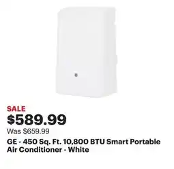 Best Buy GE - 450 Sq. Ft. 10,800 BTU Smart Portable Air Conditioner - White offer