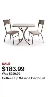 Big Lots Coffee Cup 3-Piece Bistro Set offer
