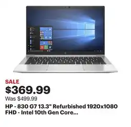 Best Buy HP - 830 G7 13.3 Refurbished 1920x1080 FHD - Intel 10th Gen Core i7-10610U - Intel UHD Graphics 620 with 32GB and 1TB - SSD - offer