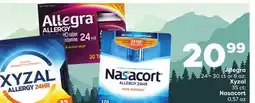 Weis Markets Allegra 24-30 ct or 8 oz Xyzal 35 ct Nasacort 0.57 oz offer