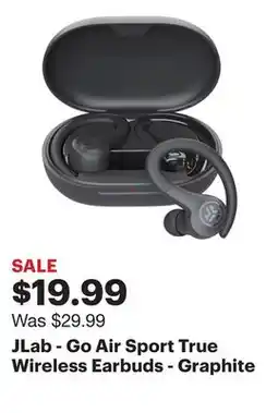 Best Buy JLab - Go Air Sport True Wireless Earbuds - Graphite offer
