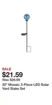 Big Lots 30 Mosaic 3-Piece LED Solar Yard Stake Set offer