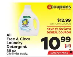 Weis Markets All Free & Clear Laundry Detergent offer