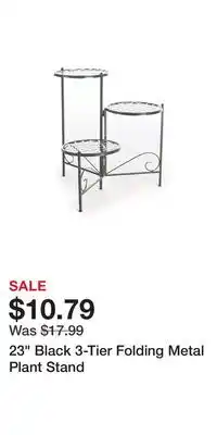 Big Lots 23 Black 3-Tier Folding Metal Plant Stand offer