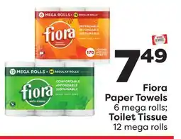 Weis Markets Fiora Paper Towels 6 mega rolls Toilet Tissue 12 mega rolls offer