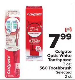 Weis Markets Colgate Optic White Toothpaste offer