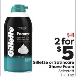 Weis Markets Gillette or Satincare Shave Foam offer