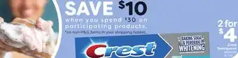 Weis Markets Crest Toothpaste offer