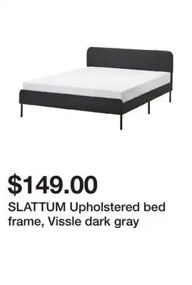 Ikea SLATTUM Upholstered bed frame, Vissle dark gray offer