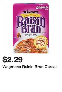 Wegmans Wegmans Raisin Bran Cereal offer