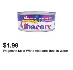 Wegmans Wegmans Solid White Albacore Tuna in Water offer